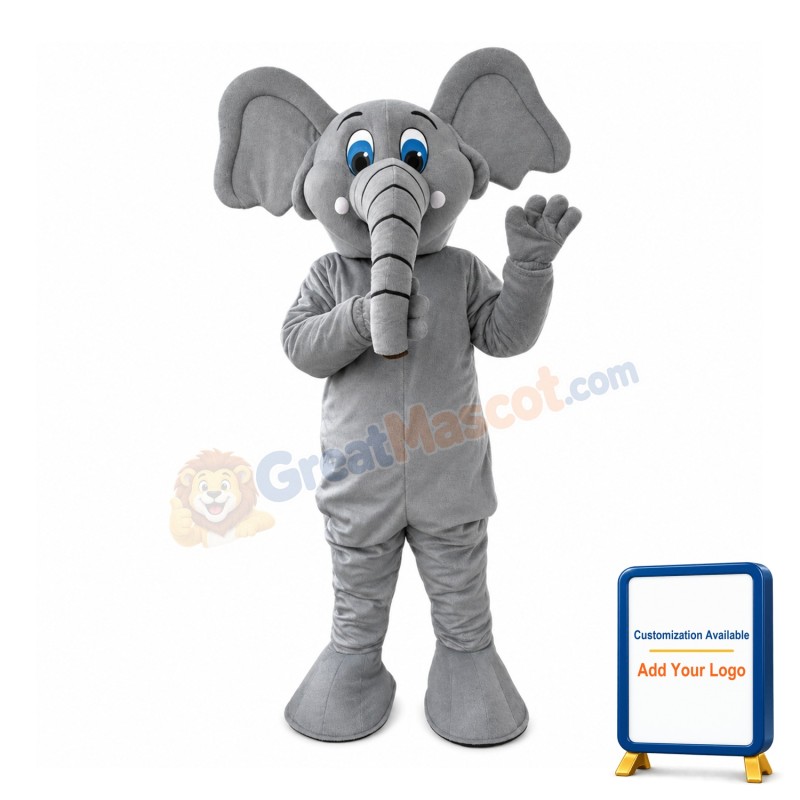 Funny Grey Elephant Mascot Costume