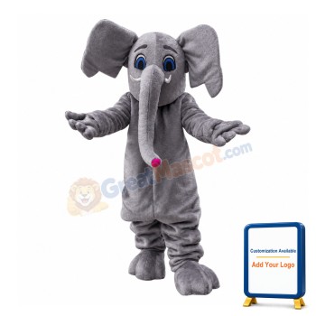 Cartoon Grey Elephant Mascot Costume
