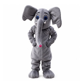 Cartoon Grey Elephant Mascot Costume