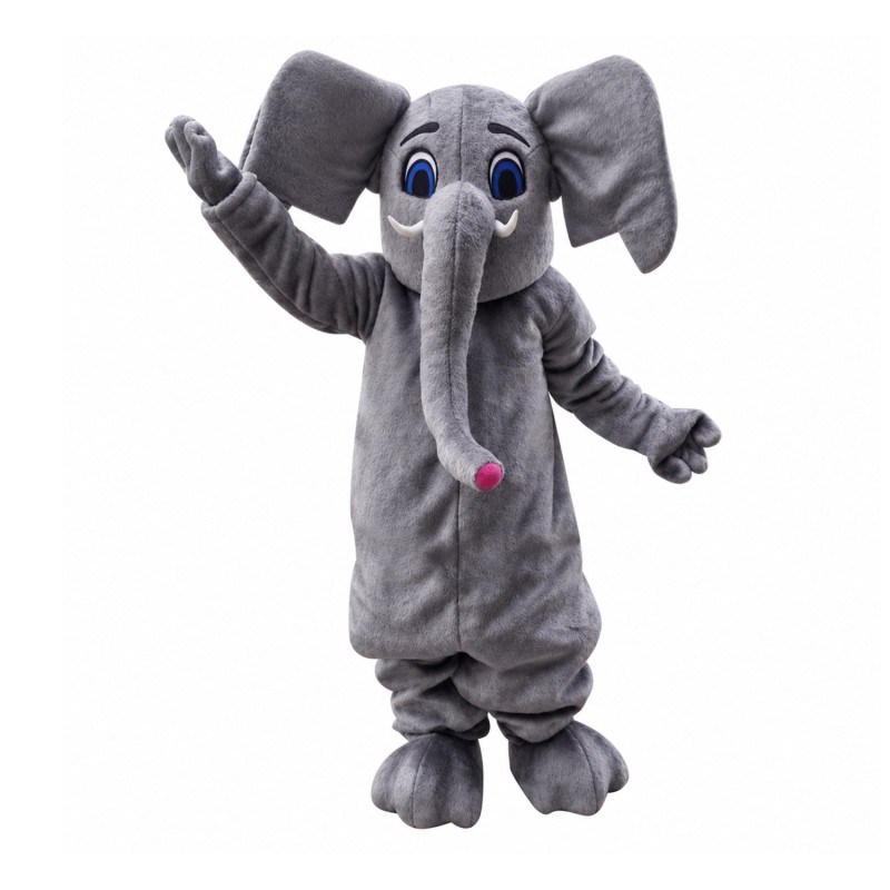 Cartoon Grey Elephant Mascot Costume