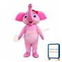 New Friendly Cartoon Pink Elephant Mascot Costume