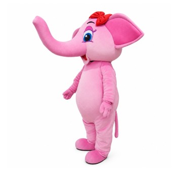 New Friendly Cartoon Pink Elephant Mascot Costume