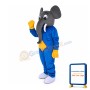 Adult Size Friendly Elephant With Blue Top Mascot Costume
