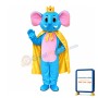 Lovely Cartoon Blue Elephant With Yellow Cloak Mascot Costume