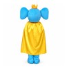Lovely Cartoon Blue Elephant With Yellow Cloak Mascot Costume