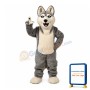 Friendly Grey Dog Mascot Costume For Event
