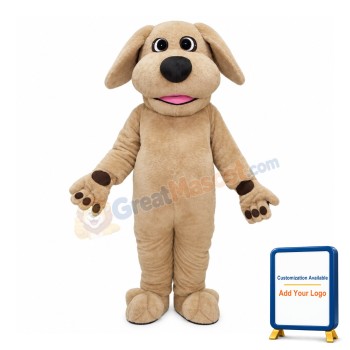 Smart Khaki Dog Mascot Costume For School Celebrations