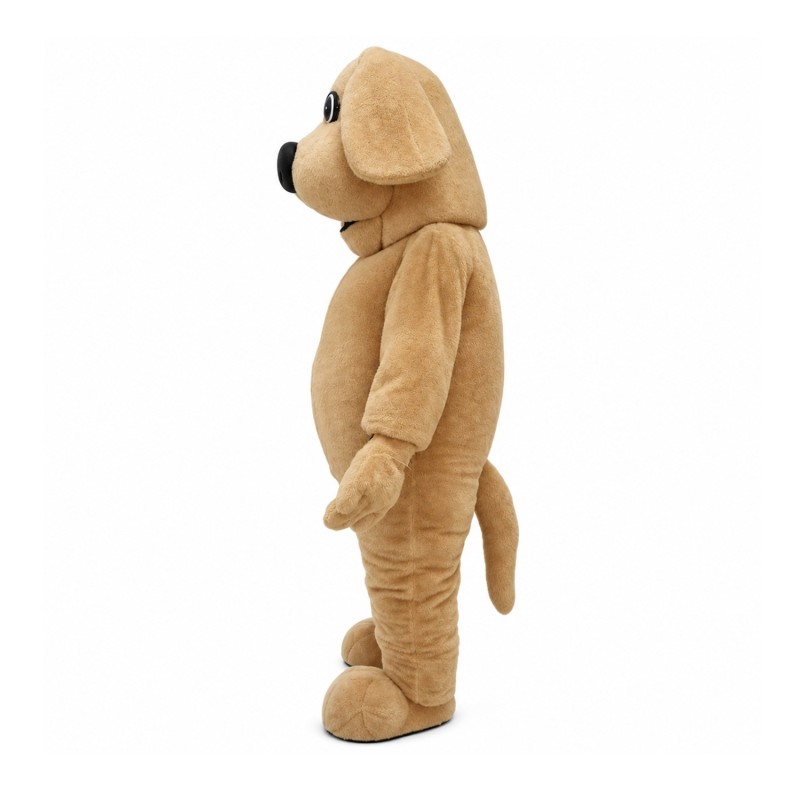 Smart Khaki Dog Mascot Costume For School Celebrations