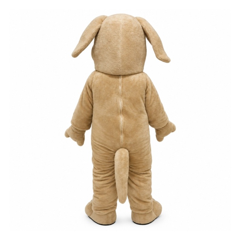 Smart Khaki Dog Mascot Costume For School Celebrations