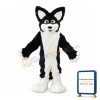 Funny Plush Black & White Dog Mascot Costume