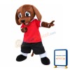 Unisex Super Cute Brown Dog With Red Top Mascot Costume