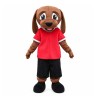 Unisex Super Cute Brown Dog With Red Top Mascot Costume