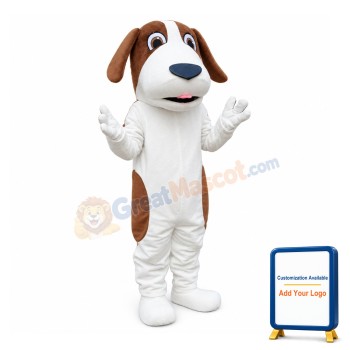 Lovely White & Brown Dog Mascot Costume