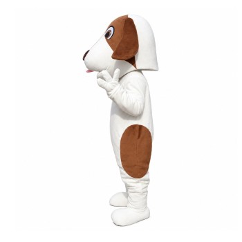 Lovely White & Brown Dog Mascot Costume