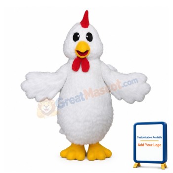 Cute Cartoon White Little Chicken Mascot Costume