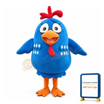 Super Cute Cartoon Blue Little Chicken Mascot Costume