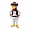 New Style Friendly Brown Chicken With Suit And Hat Mascot Costume