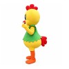 Cute Cartoon Yellow Chicken With Green Vest Mascot Costume