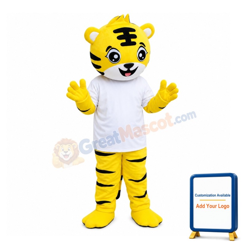 So Lovely Cartoon Yellow Tiger Mascot Costume For Party