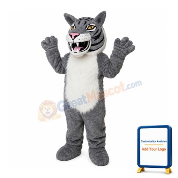 Fierce Grey & White Tiger Mascot Costume