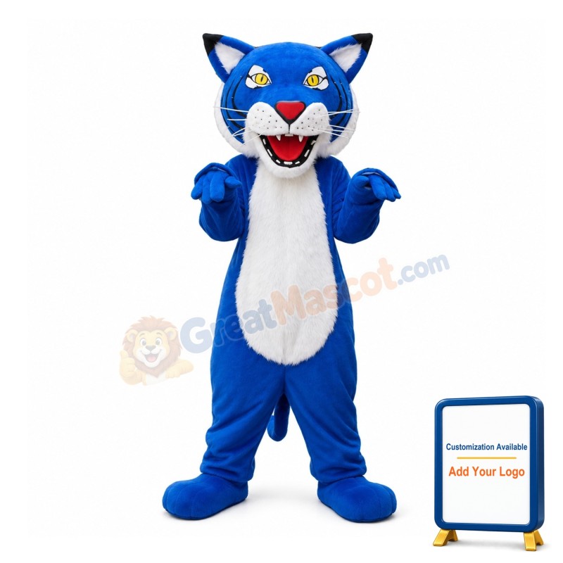 New Style Adult Blue & White Tiger Mascot Costume