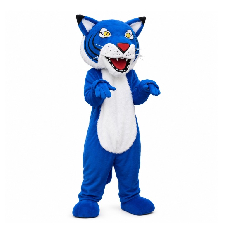 New Style Adult Blue & White Tiger Mascot Costume