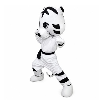 Lovely Taekwondo White Tiger Mascot Costume