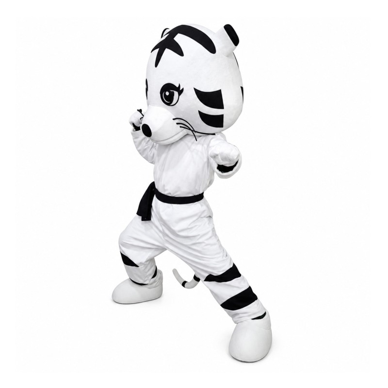 Lovely Taekwondo White Tiger Mascot Costume