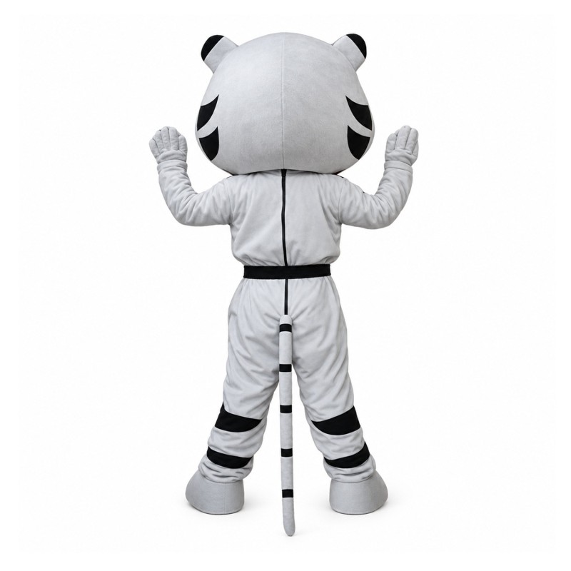Lovely Taekwondo White Tiger Mascot Costume