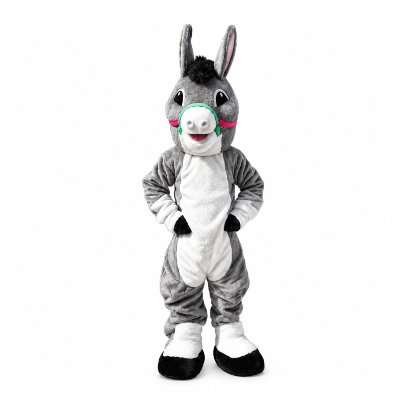 Cute Funny Grey Donkey Mascot Costume