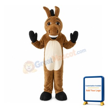 Adult Size Funny Brown Donkey Mascot Costume