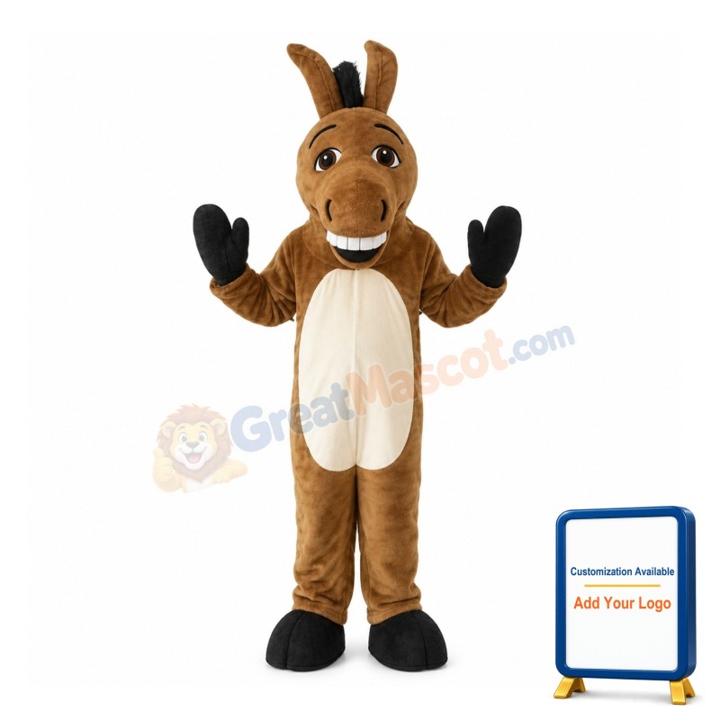 Adult Size Funny Brown Donkey Mascot Costume