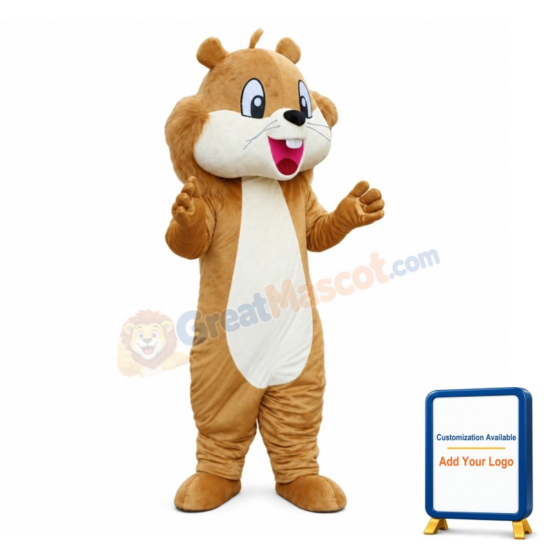 Happy Brown Squirrel Mascot Costume