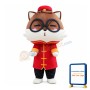 Adorable Cartoon Squirrel With Suit And Glasses Mascot Costume