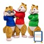 Pleasant Chipmunk Brothers With Colorful Top Mascot Costume