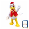 Unisex Friendly White Duck With Red Vest Mascot Costume