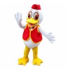 Unisex Friendly White Duck With Red Vest Mascot Costume