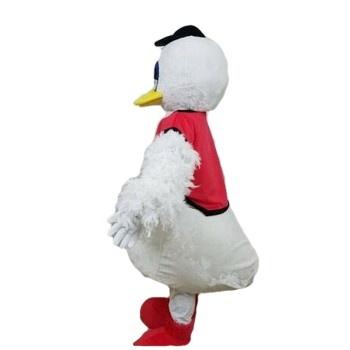 New Strong Plush White Duck With Red Vest Mascot Costume