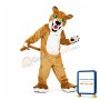 Brown Wolf With Fierce Face Mascot Costume