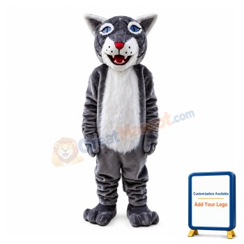 Classic Version Plush Grey & White Wolf Mascot Costume