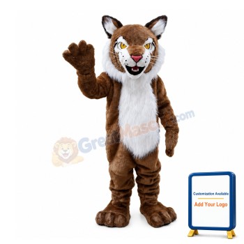 Long Fur Friendly Brown Tiger Mascot Costume