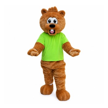Adult Pleasant Beaver With Green Top Mascot Costume