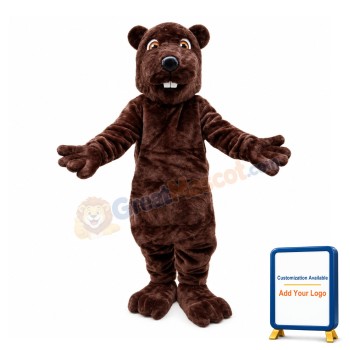 Friendly Brown Beaver Mascot Costume