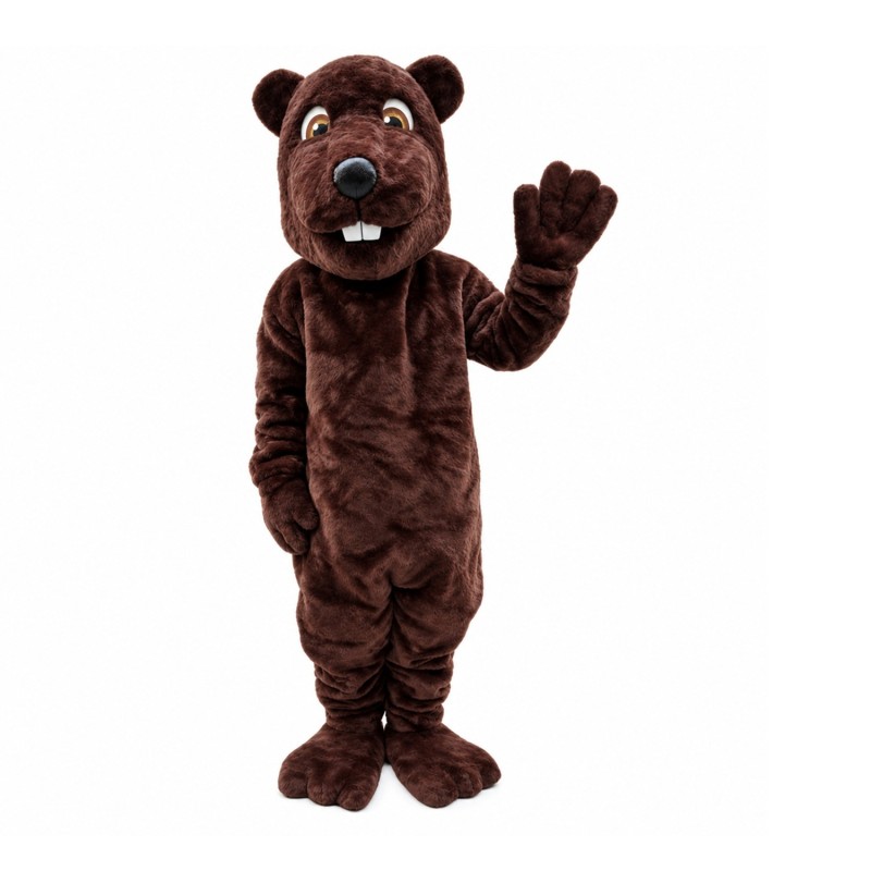 Friendly Brown Beaver Mascot Costume