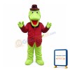 Cartoon Gentleman Crocodile With Brown Top Mascot Costume