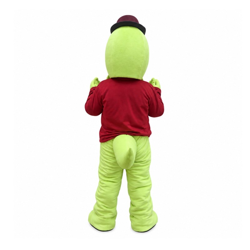 Cartoon Gentleman Crocodile With Brown Top Mascot Costume