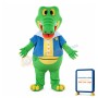 For Theme Event Cartoon Crocodile With Blue Top Mascot Costume