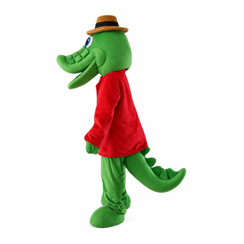 New Fancy Crocodile With Red Suit Mascot Costume