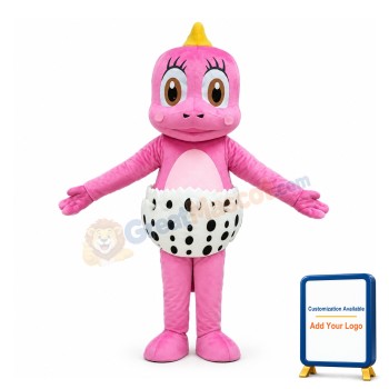 Super Cute Pink Blue Baby Dinosaur With Diaper Mascot Costume