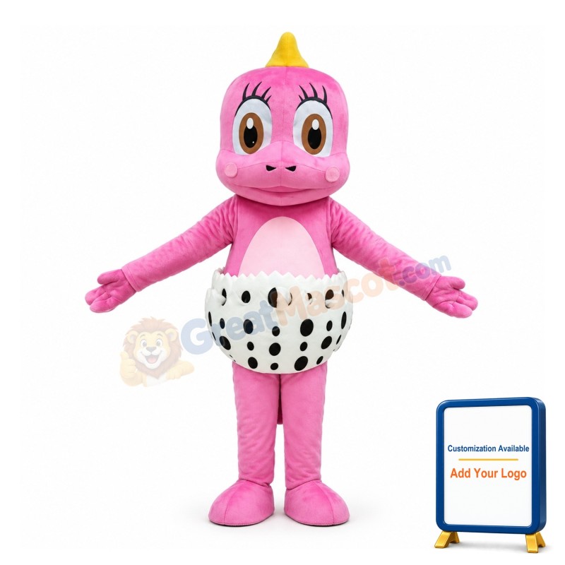 Super Cute Pink Blue Baby Dinosaur With Diaper Mascot Costume